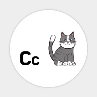 The Letter C for Cat Alphabet uppercase and lowercase C letter Design Magnet